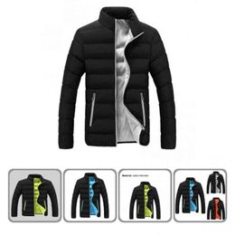 Puffer Jacket Warm Trendy Comfortable Stand Collar Men Casual Windbreaker Winter Jacket for Working G1108
