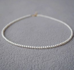 Beaded Necklaces Fine Pearl Jewellery Millet bead 2MM-4MM Light luxury design sense clavicle chain