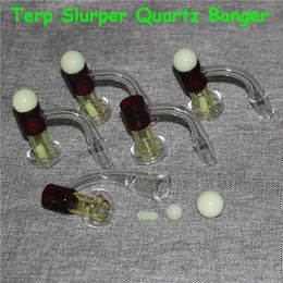Smoking Terp Slurper Quartz Banger Set with Marble Pearl Pill Ball Bubble Carb Caps For Bongs Glass Reclaim Adapter Ash Catchers
