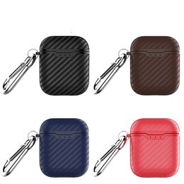 Carbon Fibre silica gel cases for apple airpods case airpod 1 2 3 pro earphone protective cover