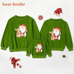 Bear Leader Christmas Cartoon Family Matching Outfits Fashion Girls Boys Casual T-Shirts Dad Mommy Baby Cute Clothing 210708