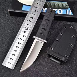 1Pcs High Quality Survival Straight Knife 8Cr13Mov Satin Drop Point Blade Nylon Plus Glass Fibre Handle Fixed Blade Knives With Kydex