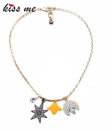 Pendant Necklaces Styles 2021 Fashion Jewellery Gold Colour Glass Stone Star Necklace