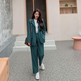 Women's Two Piece Pants Casual Suit Elegant Fashion Korean Style Spring And Autumn Short-Height Western Formal Wear - Set