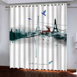 High Quality Window Kitchen Curtain Creative animal Curtains For Living Room Bedroom Home Decor Modern Girls Room Curtain 2021