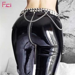 Women Sexy Shiny PU Leather Leggings with Back Zipper Push Up Faux Pants Latex Rubber Jeggings Black Red 211204