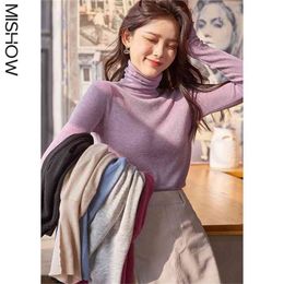 MISHOW Winter Sweaters For Women Casual Slim Pullover Long Sleeve Turtle Neck Female Knitted Tops Warm Clothing MX20D5580 210914