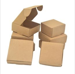 Gift Wrap 100pcs Multi Sizes Kraft Paper Aircraft Boxes DIY Handmade Soap Box Jewellery Packaging Candy Storage