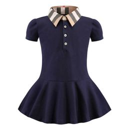 2021 Cotton Short Sleeve Girl Dress Princess Party Casual Wear Kids Clothing Children's Wear Summer 2-6 Years Fashion Q0716