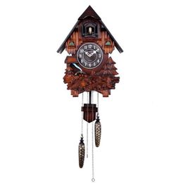 Wall Clocks Cuckoo Clock Living Room Hourly Time Call Bird Tell Hang 14inch Wooden Classic