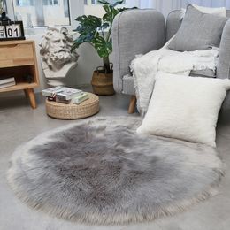 Round rug/carpet fluffy soft carpet for living room modern long pile acrylic girly bedroom carpet white pink carpet floor mat 210301