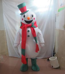 Halloween Red scarf snowman Mascot Costume High quality Cartoon theme character Christmas Carnival Party Fancy Costumes Adult Outfit