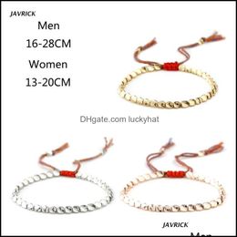 Bracelets Jewelrycotton Luck Rope Bracelet Tibetan Copper Bead Buddhist Braided Good Lucky Amet Jewelry Adjustable X5Qd Link Chain Drop Del