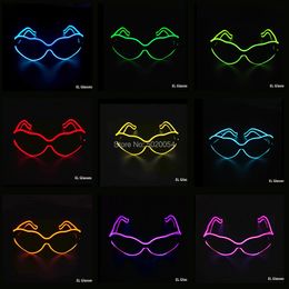 Costume Accessories 10 Colors Steady On EL Heart Shape Glasses Flashing Lighting Neon Eyewear Halloween Night Glow Sun glasses