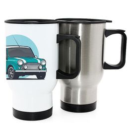 DIY custom sublimation blank car tumbler 16oz double wall vaccum thermo cup with handle beer coffee mug wholesale