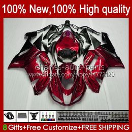 Body Kit For KAWASAKI NINJA ZX 6R 600 CC 600CC 6 R ZX-600 2007 2008 Bodywork 10No.97 ZX-636 ZX600C ZX636 07-08 ZX-6R ZX 636 ZX600 ZX6R 07 08 Motorcycle Fairing pearl red stock