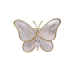 High Quality Shell Cubic Zirconia Women's Brooches Jewellery Fashion Classic Insect Butterfly Brooch For Women Coat Accessories