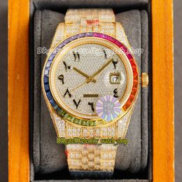 eternity Watches RFF Latest products 126334 228238 126333 Rainbow Diamonds Bezel Arab Dial 2836 Automatic Iced Out Full Mens Watch 904L Steel Diamond Gold Case