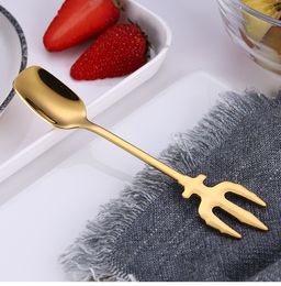 Stainless steel coffee spoon household food grade material multi-color fruit spoons manufacturers custom one thing