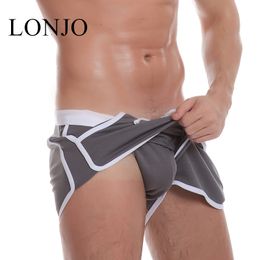 Brand Clothing LONJO Men's Casual Shorts Household Man Shorts G Pocket Straps Inside Jocks Straps Trunks Beach Shorts Quick-dry C0222