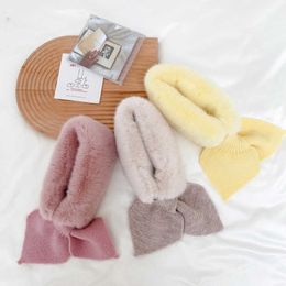 Winter Fashion Baby Girls Cute Warm Plush Scarf Toddler Kids Soft Solid Colour Knitted Windproof Neckerchief 210615