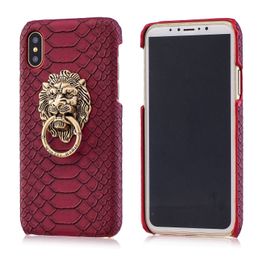 New Design Case For iPhone 12 pro max 11 8 7 Plus Cover Luxury Lion Head Snake Pattern Metal Ring Holder Stand For iPhone 7 Phone Cover Case