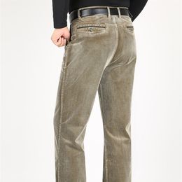 ICPANS Corduroy Trousers Men Casual Pants Thick Autumn Winter Pants Men Cotton Full Length Straight Loose 211119
