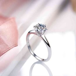 Moissanite Ring 925 Sterling Silver Pass Diamond Test Excellent Cut 1 ct D Colour Engagement Rings Luxury Women Jewellery