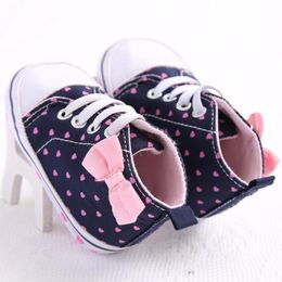 First Walkers Walker Baby Girls Cotton Shoes Canvas Dots Bow Toddler Booties Soft Sole Born Boys Sport Sneakers Fashion