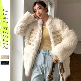 Faux Fur Coat Warm Sheepskin Jacket Women Sheeskin Wool Coats Outerwear Female Clothing Ropa De Mujer 210608