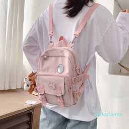 Korean Style Canvas Small Mini Women Fashion Travel Backpack Leisure School Tote for Girl Shoulder Bag