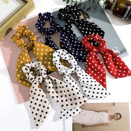 Fashion Bow Ribbon Ponytail Hair Tie Ropes Women Girls Elastic Rubber Bands Point Fashion Scrunchies Hair Accessories