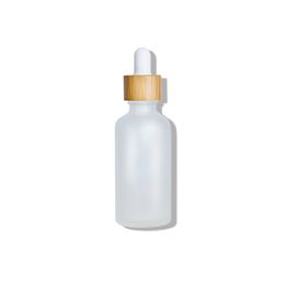 1 oz Dropper Bottle Glass Cosmetic Containers Essential Oil Bottles with Eye Droppers Wooden Lid