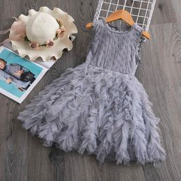 Summer Lace Flower Girl Dress Wedding Party Kids Princess Dresses for Girls Infant Children Birthday Clothing Baby Girl Clothes Q0716