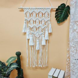 Woven Wall Hanging Tapestry Bohemian Novelty Handmade Chic Home Art Decor for Wedding Apartment Bedroom Living Room Tassel RRF11353