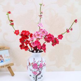 -Flor de cerejeira artificial filial Flores Flores Simulação Sakura DIY Casa Decoração de Casamento1