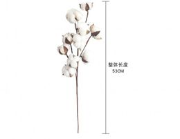 Simulation flower 10 natural cotton branch manufacturer home decoration wedding holding flower plant wall fake flower