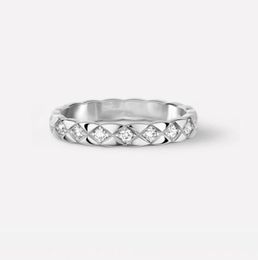 casamento homem anéis de verificação de diamante cheio homens senhora mulheres titânio aço 18 k gravado losango configurações xadrez amantes anel estreito w302