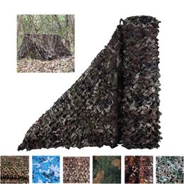 Camo Netting Camouflage Net Blinds Great For Sunshade Camping Shooting Hunting Decoration Outdoor Sun Shade Cover Military Y0706