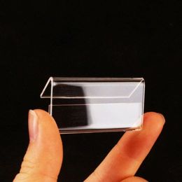 mini sign display holder price card tag label counter top stand case 2 x 4 cm Labelling Tagging Supplies L Shape Clear Acrylic DH8688