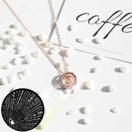 Pendant Necklaces Gold Silver Colour Personality 100 Languages I Love You Projection Necklace Romantic Forever Memory Wedding