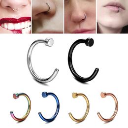 Clip on Nose Ring Fake Nose Septum Non Piercing Stainless Steel Faux Lip Rings Hoop Earrings Tragus Stud Body Jewelry