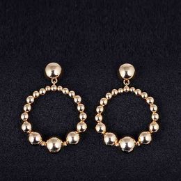 Simple Design Statement Fashion Metallic Style Cool Beads Pendant Brand Luxury Earrings Drop Ship