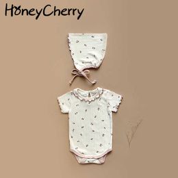 Sweet print baby soft short sleeve Bodysuits for summer climbing born girl clothes 210701