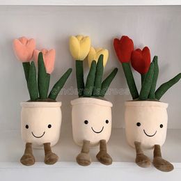 -Tulpe sukkulente pflanzen plüsch spielzeug für kind mädchen geschenk puppe kreative eintopf blumen kissen gefüllte weiche pflanzen bücherregal dekor cs11