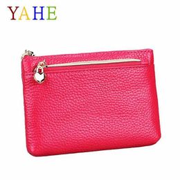 Kids Coin Mini Purses YAHE Genuine Leather Wallets Women Small Little Card Key Money Bags For Girls Boys Childrens Pouch