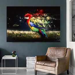 Modern Posters Parrot Colourful Birds Wall Art Pictures for Living Room Home Decor Canvas Paintings Abstract Animal Prints