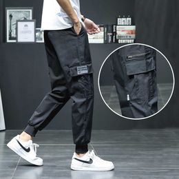 Dropshipping 2021 Hip Hop Boy Multi-pocket Harem Pants Men Streetwear Punk Casual Trousers Joggers Male Ankle-length Mens Pants Y0927