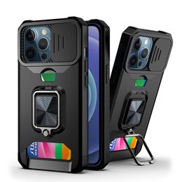 2 em 1 Design Casos de kickstand Caixa de telefone TPU PC à prova de choque PC Prooft Proof Hard Phone para iPhone 13 14 Pro Max Mobile Case