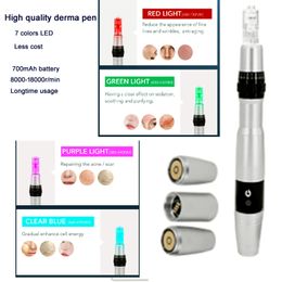 home beauty derma pen led photon lithium ion battery facial hong kong treatment wireless micro needle skin electric drpen for hair loss